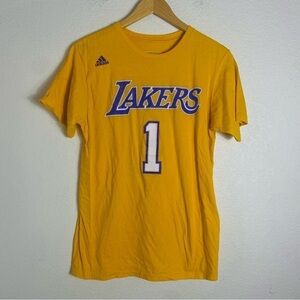 Vintage Adidas NBA Los Angeles Lakers Russell # 1 T-Shirt Size Youth M.